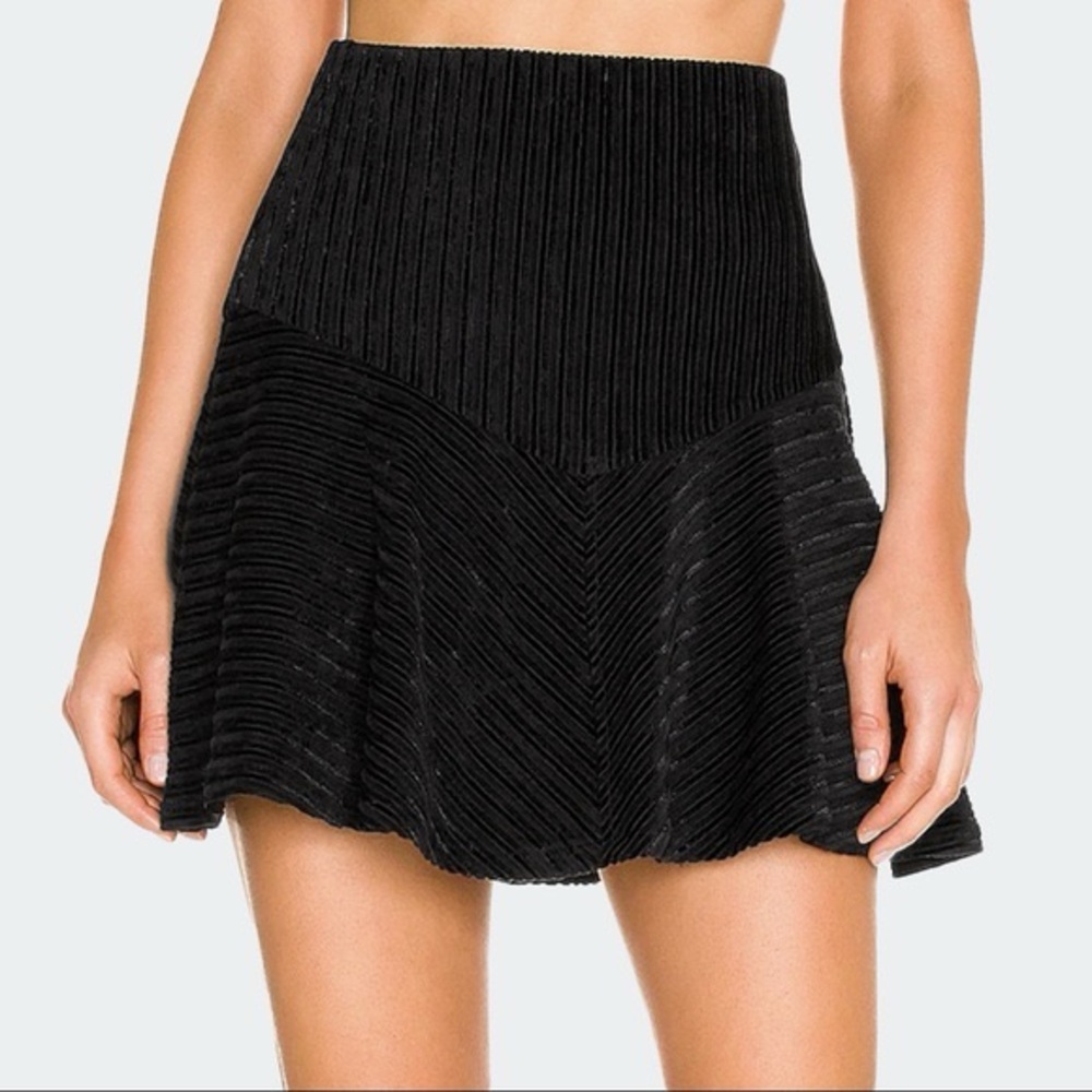 Free People Black Ribbed Mini Skirt Size Small